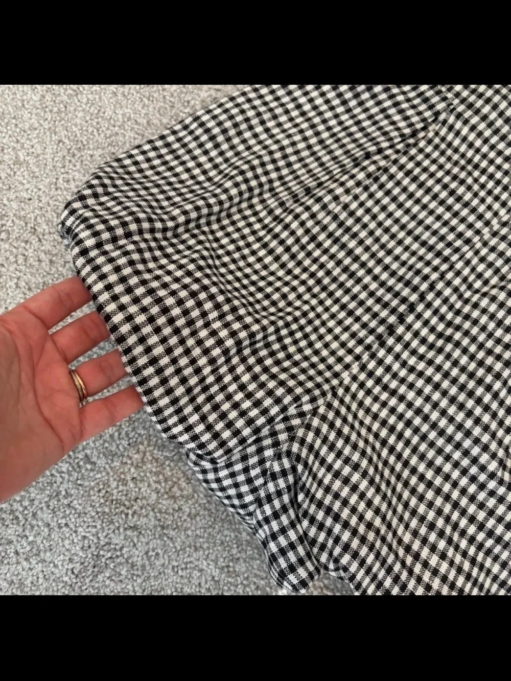 Reformation Black and White Gingham Lydia Linen Romper